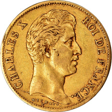 Moeda, França, Charles X, 40 Francs, 1830, Paris, EF(40-45), Dourado, KM:721.1