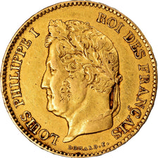 Moeda, França, Louis-Philippe, 40 Francs, 1832, Rouen, EF(40-45), Dourado