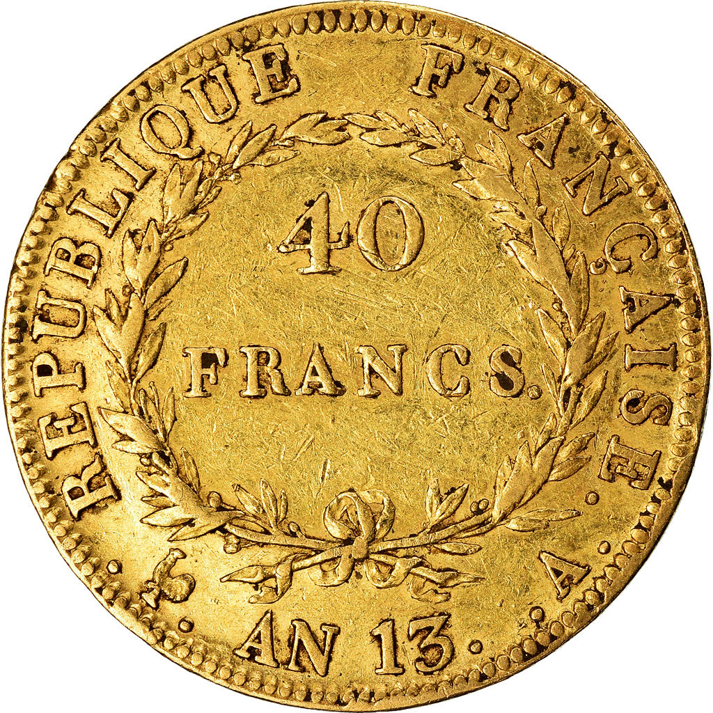 Coin, France, Napoléon I, 40 Francs, AN 13, Paris, EF(40-45), Gold, KM:664.1
