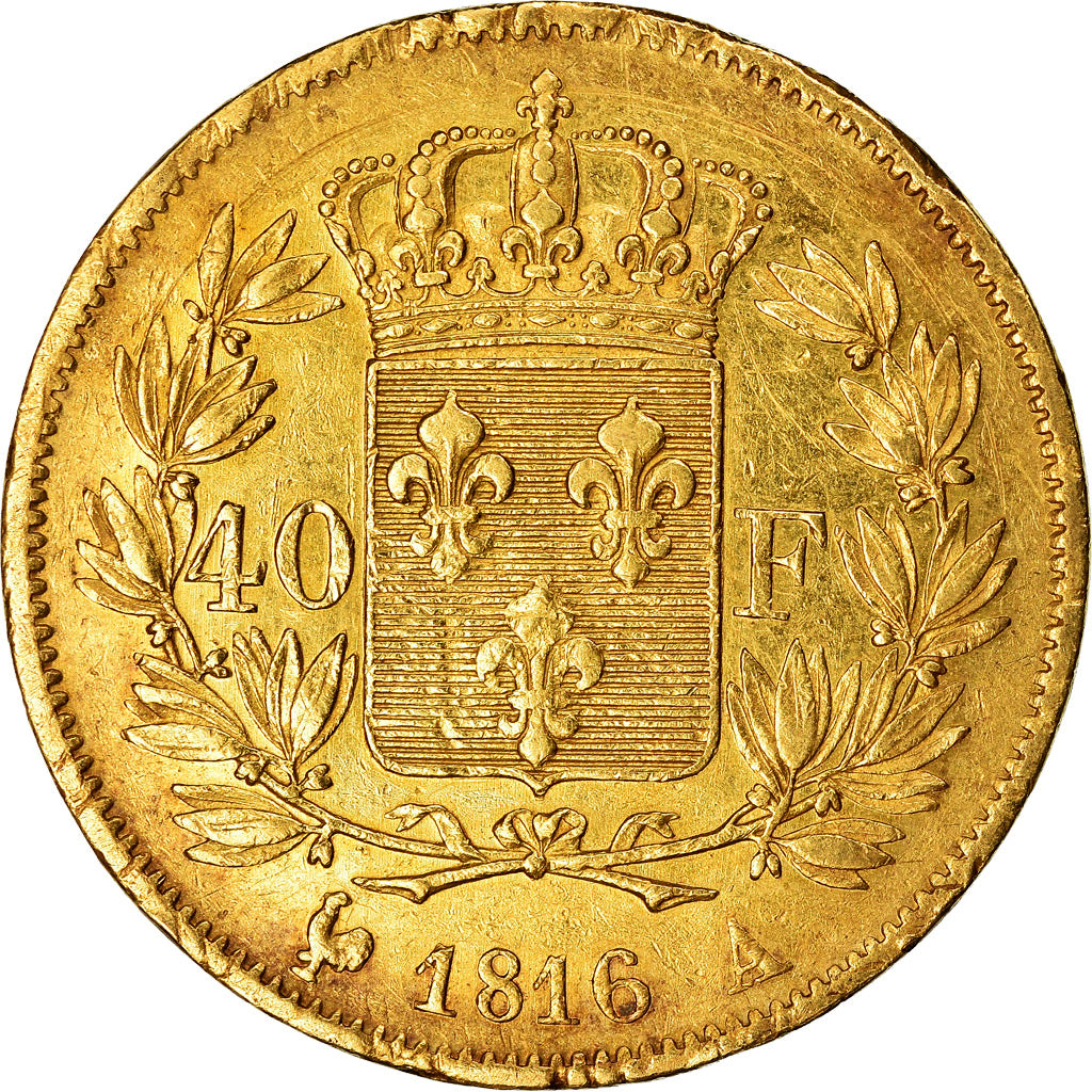 Monnaie, France, Louis XVIII, Louis XVIII, 40 Francs, 1816, Paris, TTB, Or