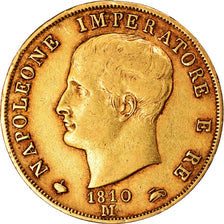 Moeda, ESTADOS ITALIANOS, KINGDOM OF NAPOLEON, Napoleon I, 40 Lire, 1810, Milan