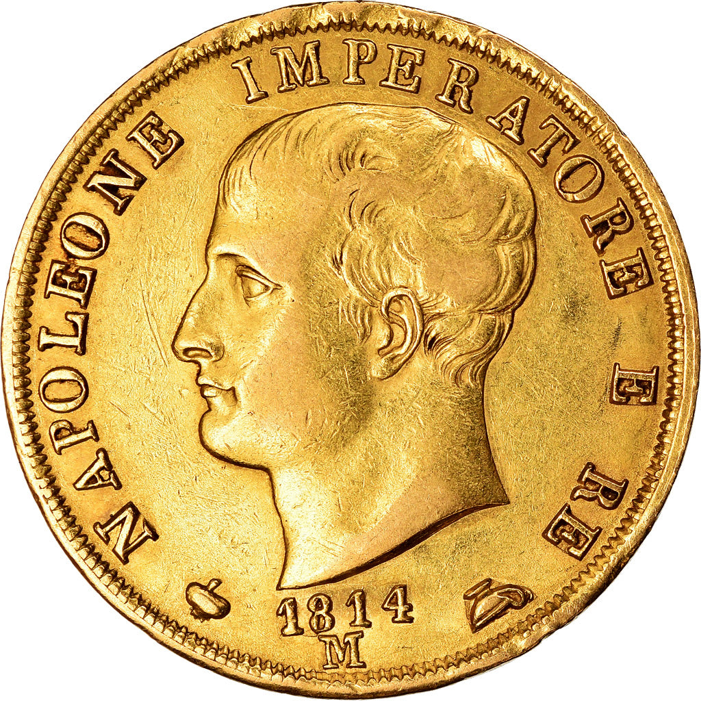 Moeda, ESTADOS ITALIANOS, KINGDOM OF NAPOLEON, Napoleon I, 40 Lire, 1814, Milan