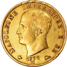 Munten, Italiaanse staten, KINGDOM OF NAPOLEON, Napoleon I, 40 Lire, 1814