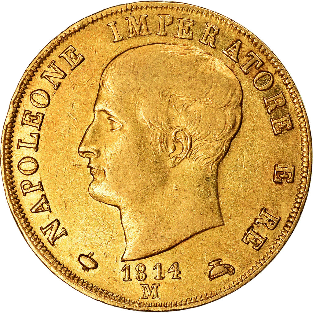 Monnaie, États italiens, KINGDOM OF NAPOLEON, Napoleon I, 40 Lire, 1814, Milan