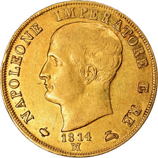 Monnaie, États italiens, KINGDOM OF NAPOLEON, Napoleon I, 40 Lire, 1814, Milan