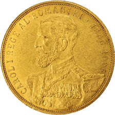 Moneta, Rumunia, Carol I, 25 Lei, 1906, EF(40-45), Złoto, KM:38