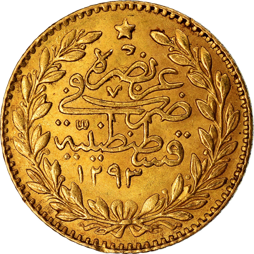Coin, Turkey, Abdul Hamid II, 25 Kurush, 1904, Qustantiniyah, EF(40-45), Gold
