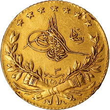 Moneta, Turchia, Muhammad V, 25 Kurush, 1911, Qustantiniyah, BB, Oro, KM:752