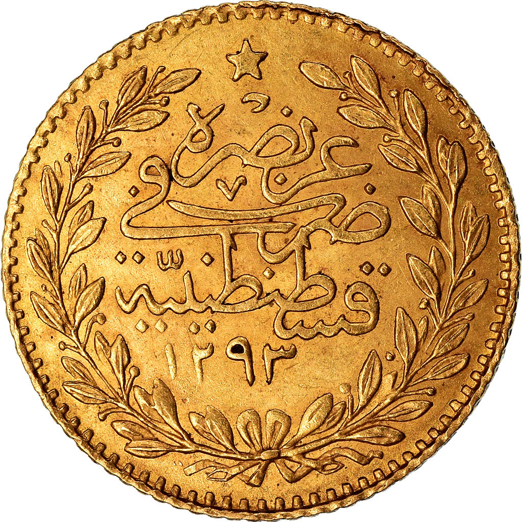 Coin, Turkey, Abdul Hamid II, 25 Kurush, 1897, Qustantiniyah, EF(40-45), Gold