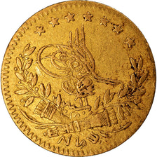 Moneda, Turquía, Abdul Aziz, 25 Kurush, 1870, Qustantiniyah, MBC, Oro, KM:694