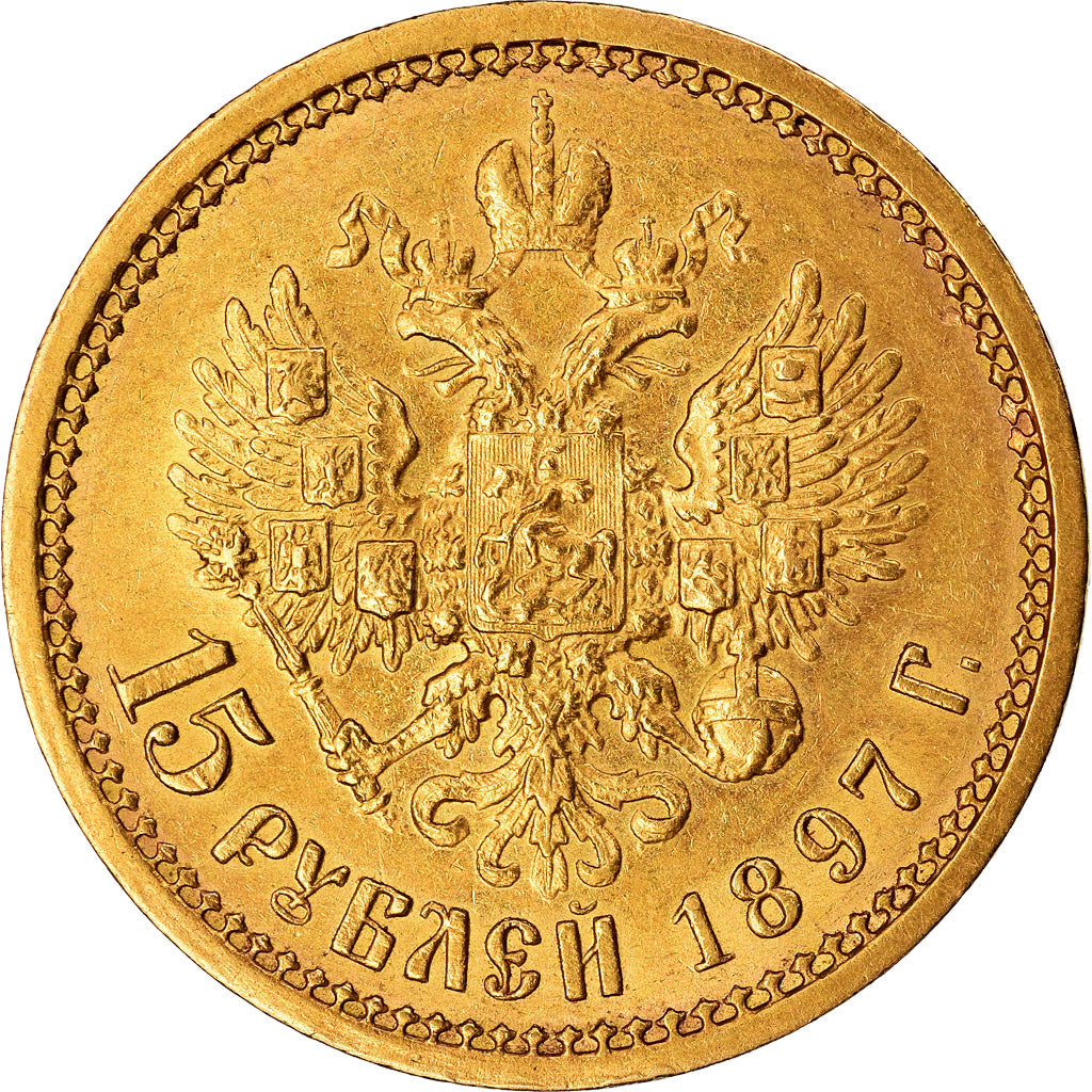 Monnaie, Russie, Nicholas II, 15 Roubles, 1897, St. Petersburg, TTB, Or, KM:65.2