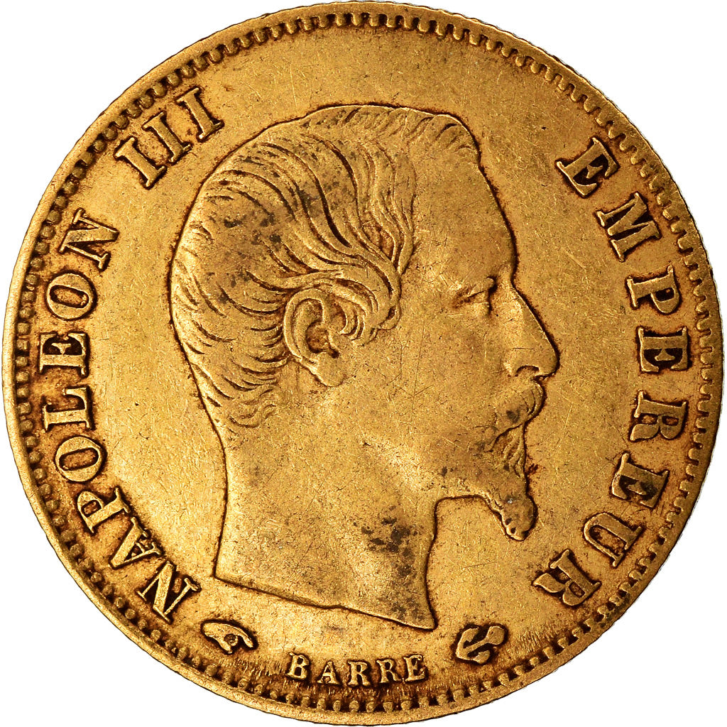 Moneta, Francja, Napoleon III, Napoléon III, 5 Francs, 1860, Paris, VF(20-25)