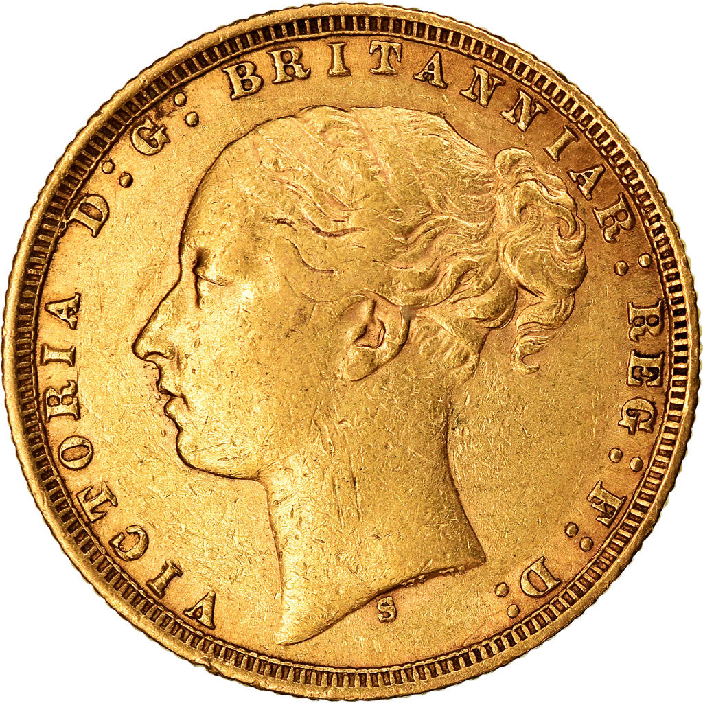 Coin, Australia, Victoria, Sovereign, 1876, Sydney, EF(40-45), Gold, KM:7