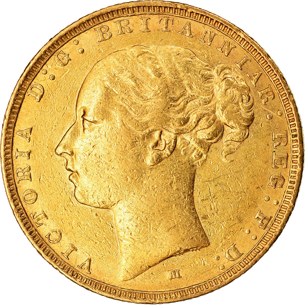 Moneta, Australia, Victoria, Sovereign, 1885, Melbourne, BB, Oro, KM:7