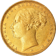 Moneta, Australia, Victoria, Sovereign, 1885, Melbourne, BB, Oro, KM:7