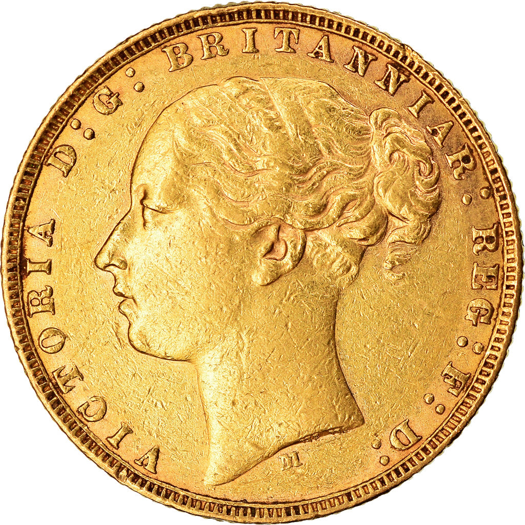 Coin, Australia, Victoria, Sovereign, 1873, Melbourne, EF(40-45), Gold, KM:7