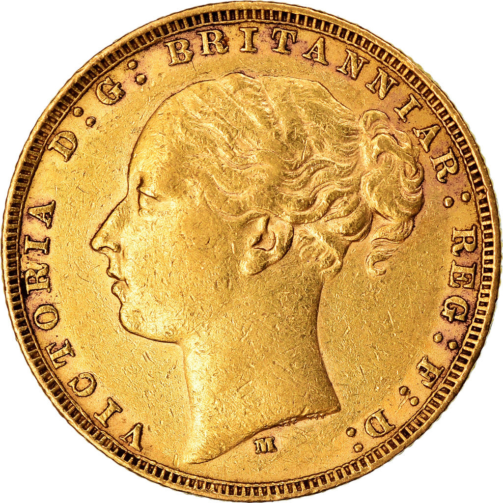 Coin, Australia, Victoria, Sovereign, 1881, Melbourne, EF(40-45), Gold, KM:7