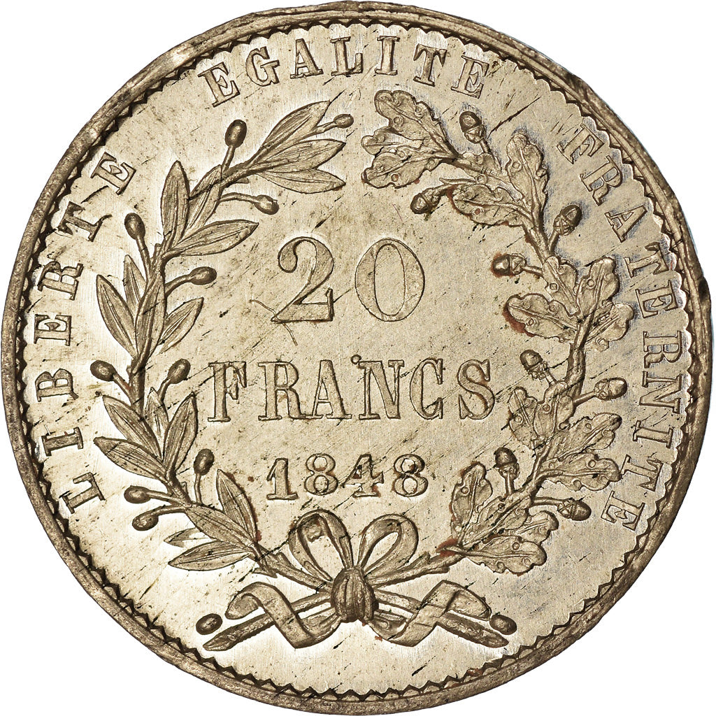 Monnaie, France, Concours de Boivin, 20 Francs, 1848, ESSAI, TTB, Tin