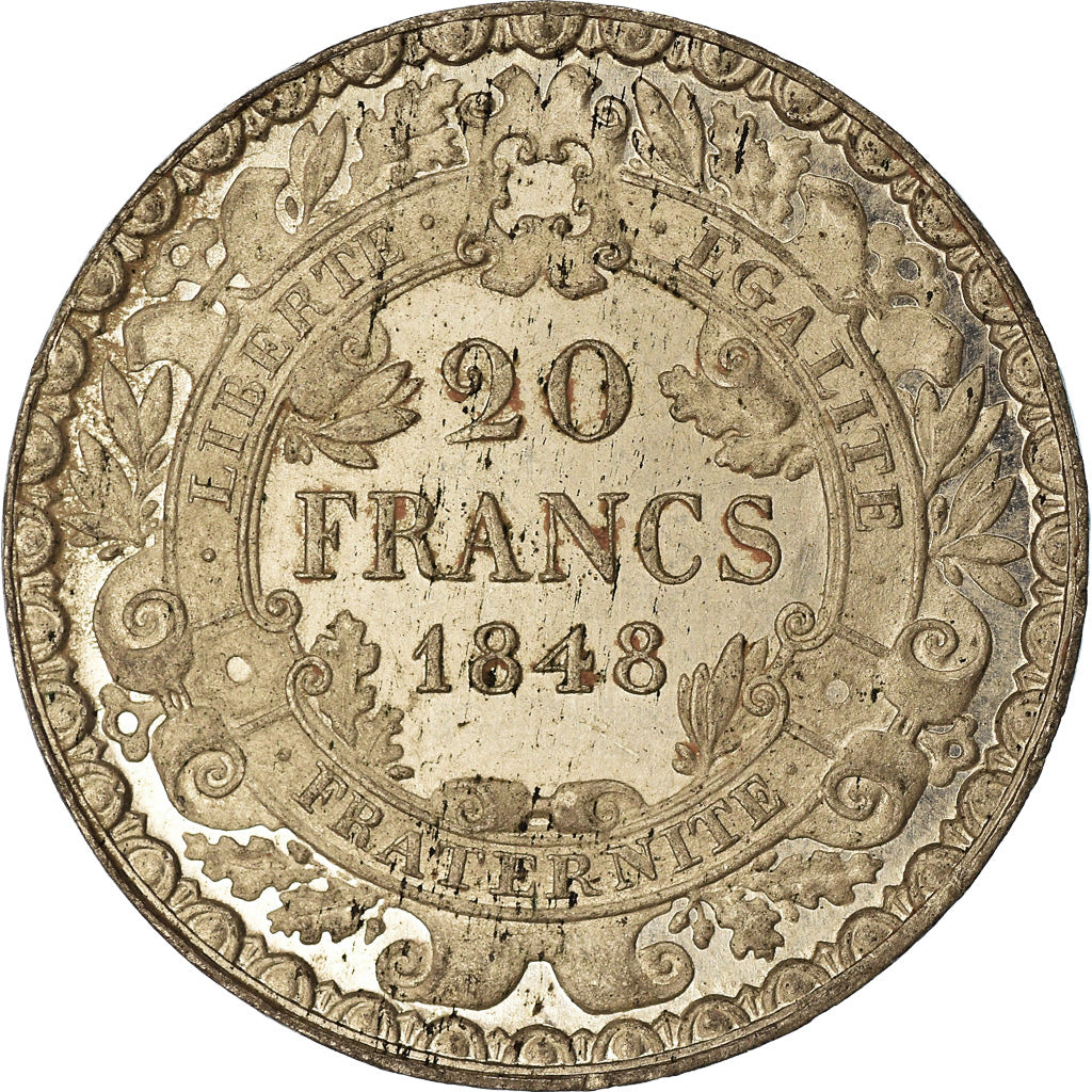 Coin, France, Concours de Bovy, 20 Francs, 1848, ESSAI, EF(40-45), Tin