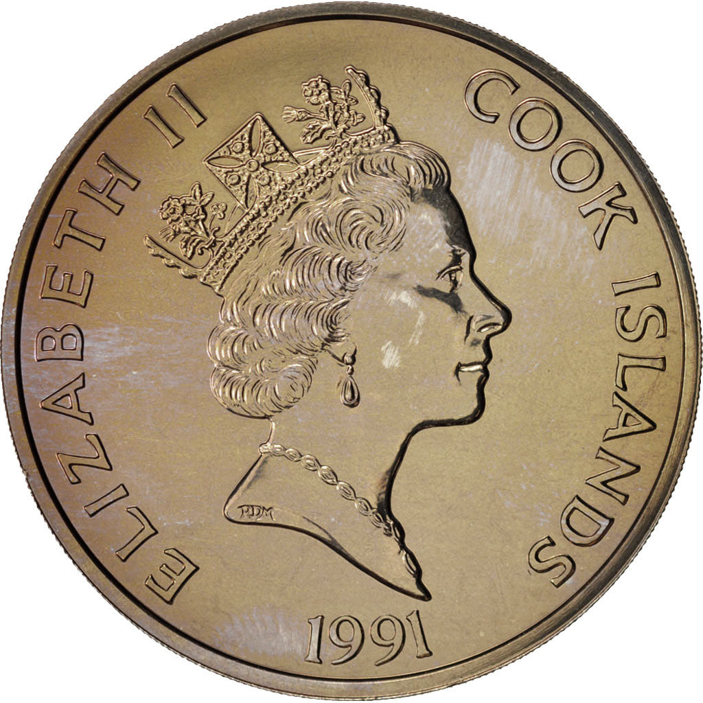 Cook Islands, Elizabeth II, 5 Dollars, 1991, Silver, KM:217