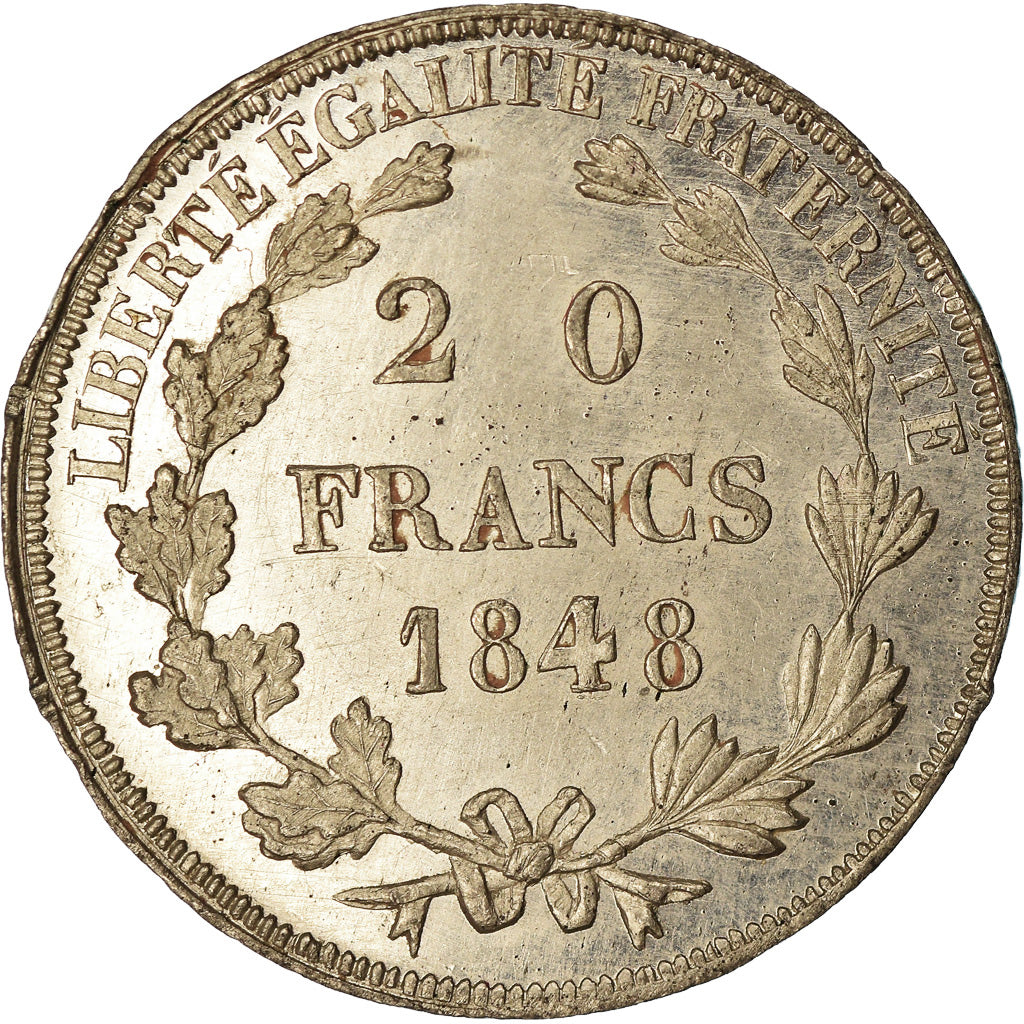 Moneta, Francia, Concours Montagny, 20 Francs, 1848, ESSAI, BB, Stagno