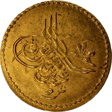 Coin, Egypt, Abdul Aziz, 5 Qirsh, 1864, AU(55-58), Gold, KM:255
