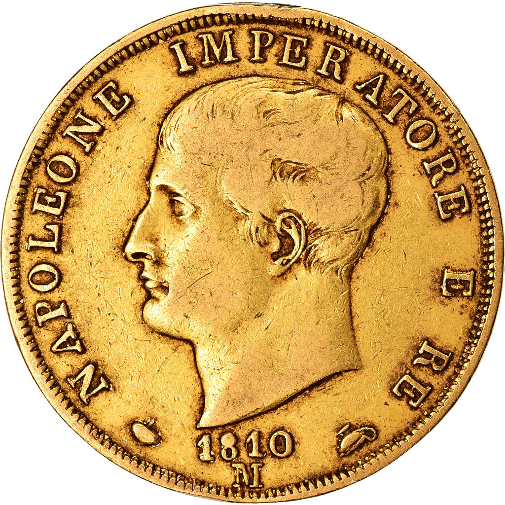 Monnaie, États italiens, KINGDOM OF NAPOLEON, Napoleon I, 40 Lire, 1810, Milan