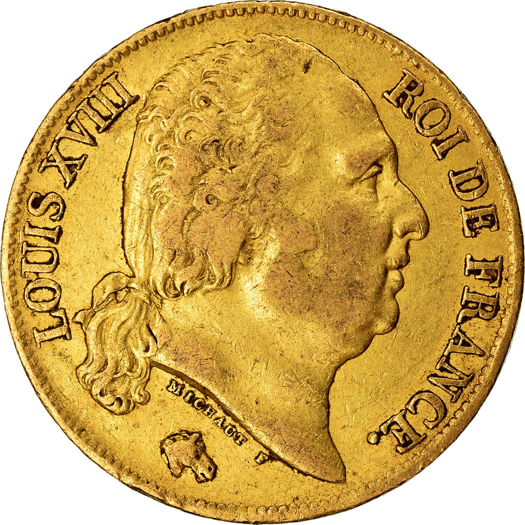 Monnaie, France, Louis XVIII, 20 Francs, 1818, Paris, TTB, Or, Gad 1028