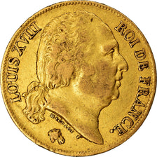 Monnaie, France, Louis XVIII, 20 Francs, 1818, Paris, TTB, Or, Gad 1028
