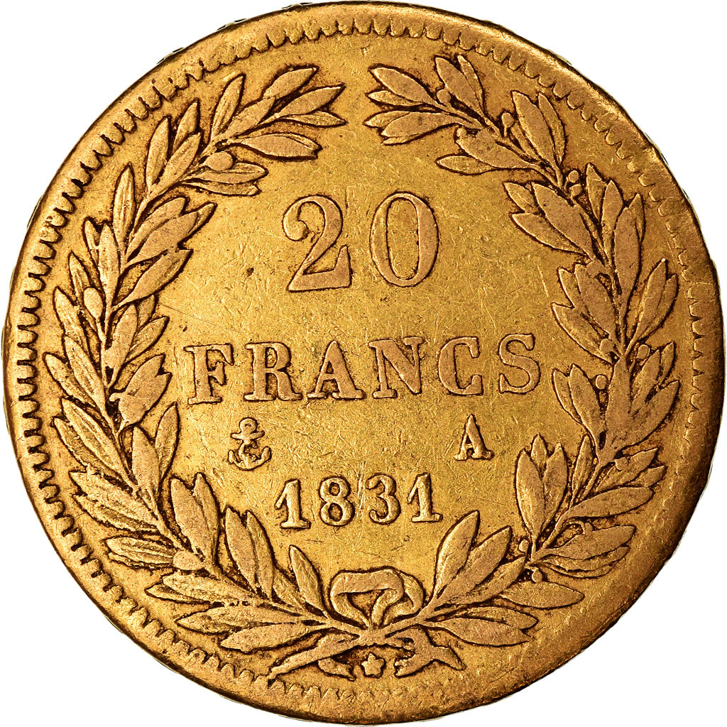 Moneta, Francja, Louis-Philippe, 20 Francs, 1831, Paris, EF(40-45), Złoto