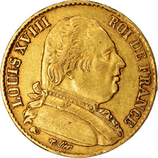 Moneta, Francja, Louis XVIII, 20 Francs, 1814, Paris, EF(40-45)