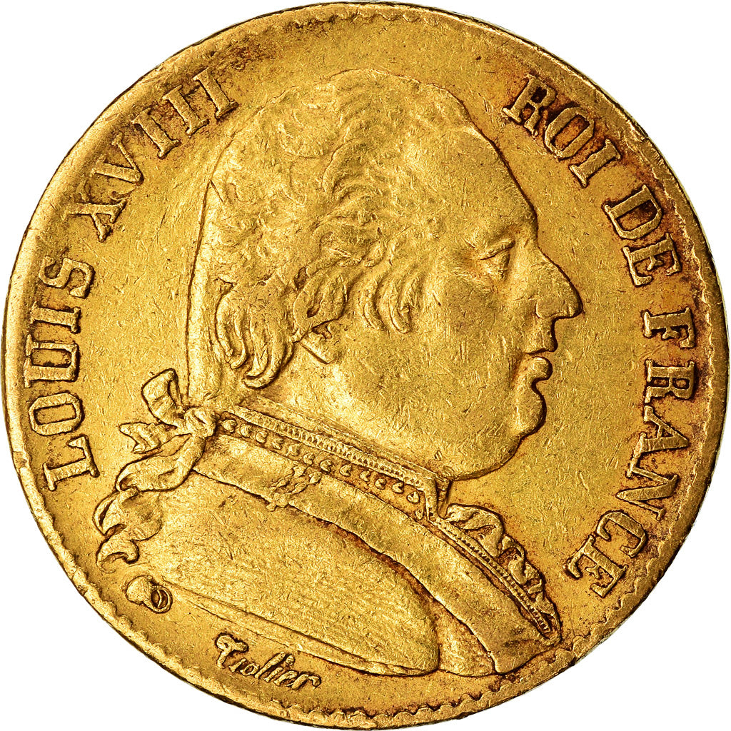 Moneta, Francia, Louis XVIII, Louis XVIII, 20 Francs, 1815, Paris, BB, Oro