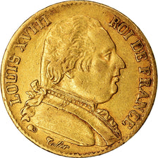 Moneta, Francia, Louis XVIII, Louis XVIII, 20 Francs, 1815, Paris, BB, Oro