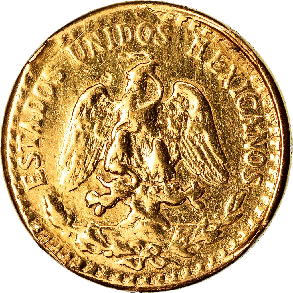 Coin, Mexico, 2 Pesos, 1945, Mexico City, VF(20-25), Gold, KM:461