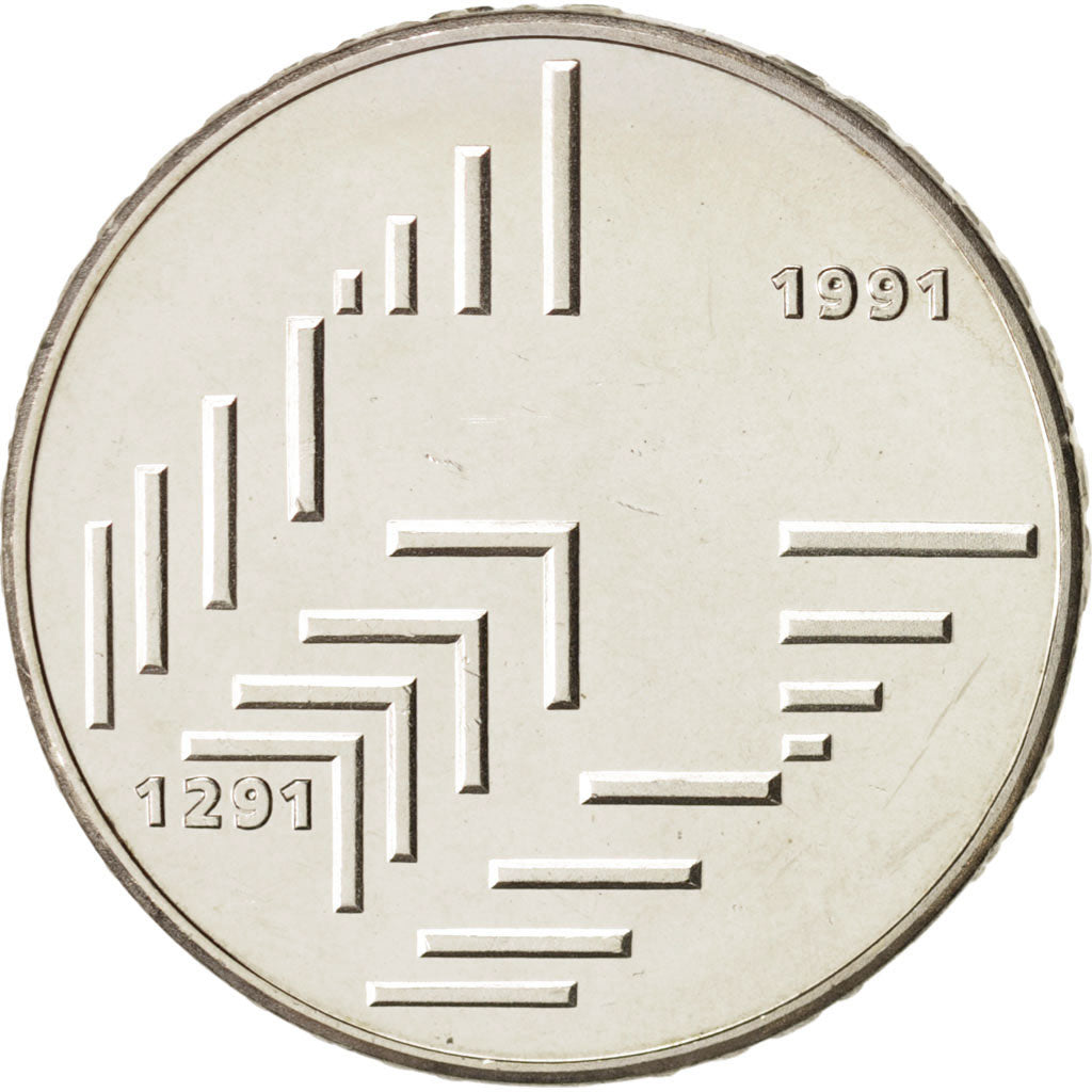 Coin, Switzerland, 20 Francs, 1991, Bern, MS(63), Silver, KM:70