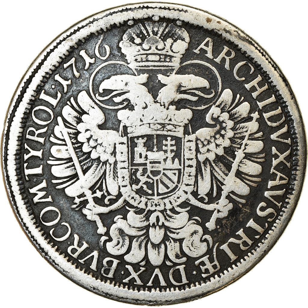 Coin, Austria, Karl (Charles) VI, Thaler, 1716, Vienna, VF(20-25), Silver