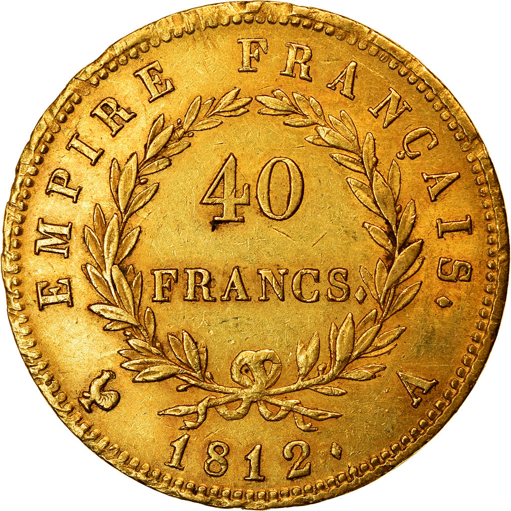 Moneta, Francja, Napoléon I, 40 Francs, 1812, Paris, AU(50-53), Złoto