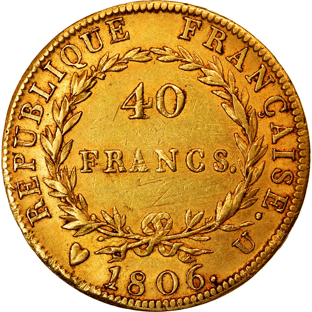 Münze, Frankreich, Napoléon I, 40 Francs, 1806, Torino, SS, Gold, KM:675.5