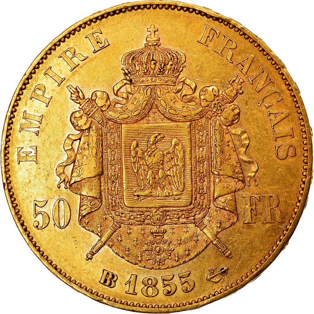 Coin, France, Napoleon III, Napoléon III, 50 Francs, 1855, Strasbourg
