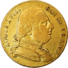 Coin, France, Louis XVIII, 20 Francs, 1815, London, VF(30-35), Gold, KM:1