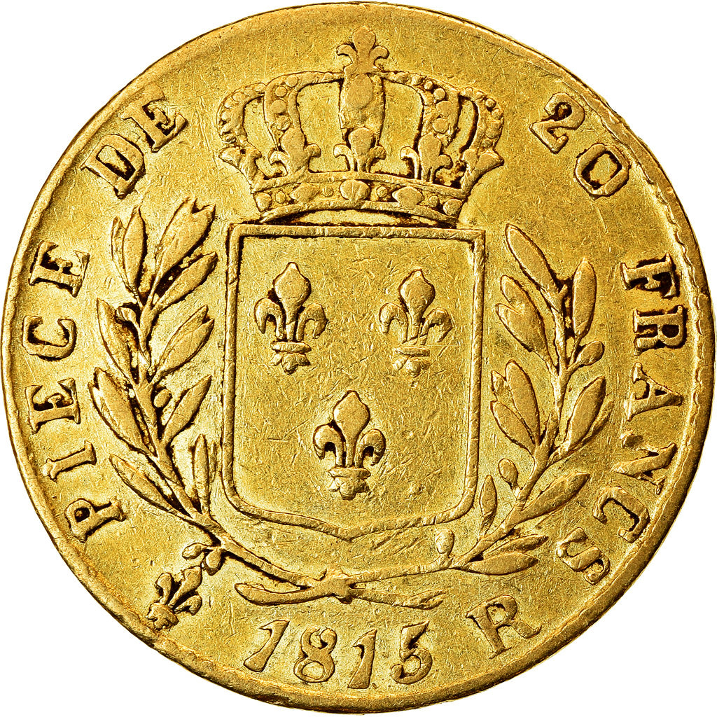 Coin, France, Louis XVIII, 20 Francs, 1815, London, VF(30-35), Gold, KM:1