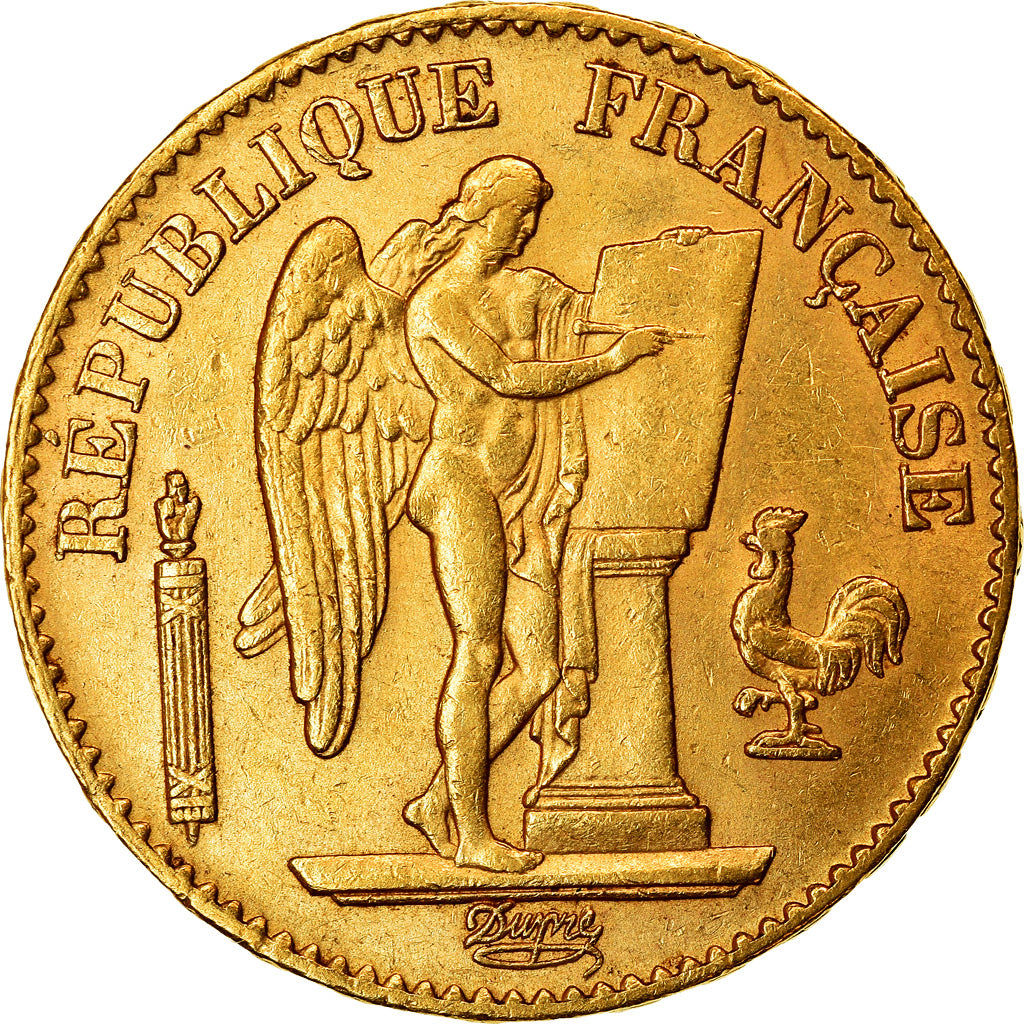 Coin, France, Génie, 20 Francs, 1871, Paris, AU(55-58), Gold, KM:825