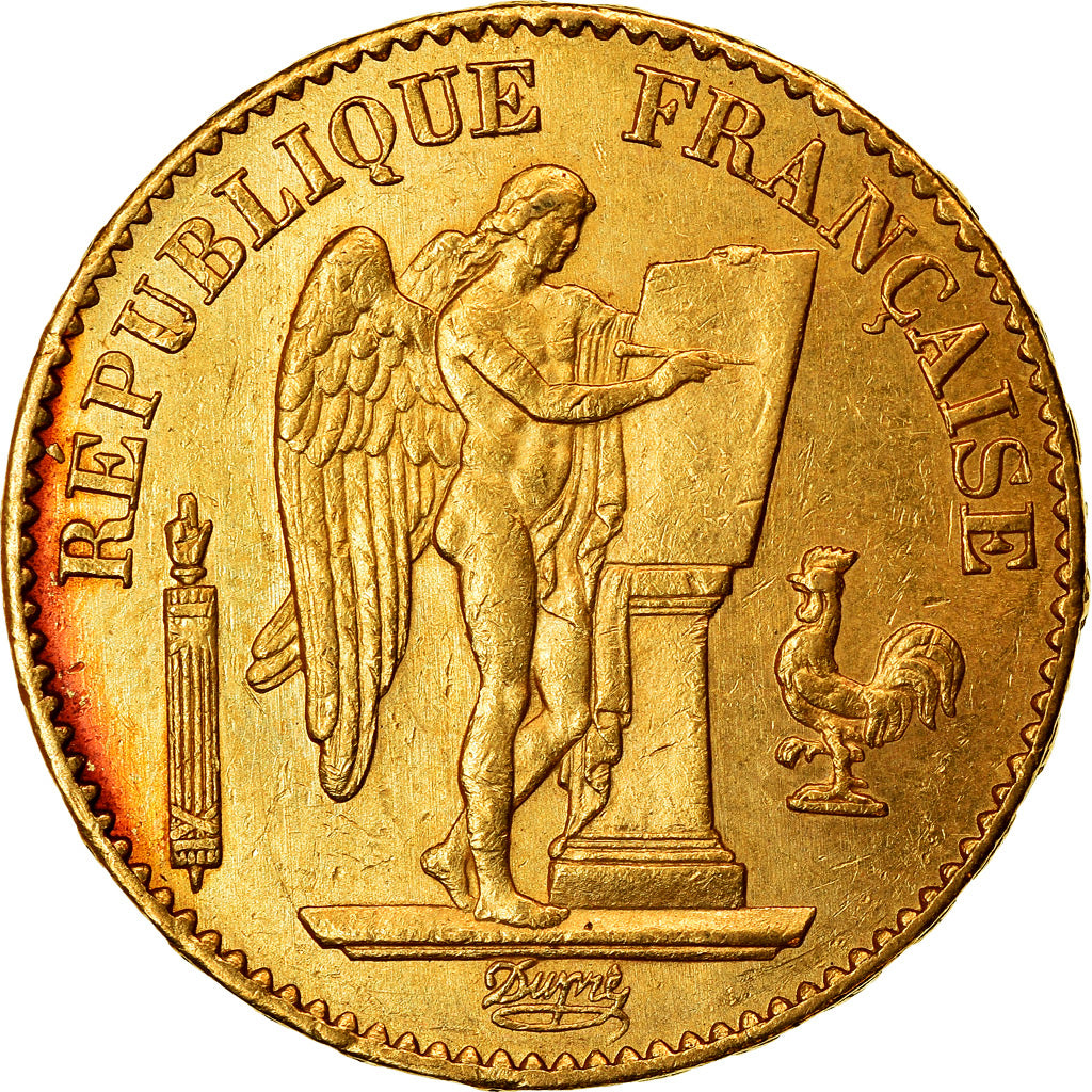 Munten, Frankrijk, Génie, 20 Francs, 1876, Paris, ZF+, Goud, KM:825