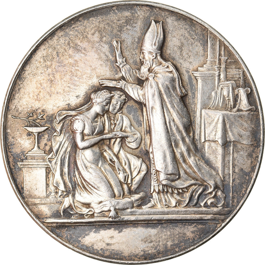 France, Medal, Mariage, Religion, 1908, AU(55-58), Silver