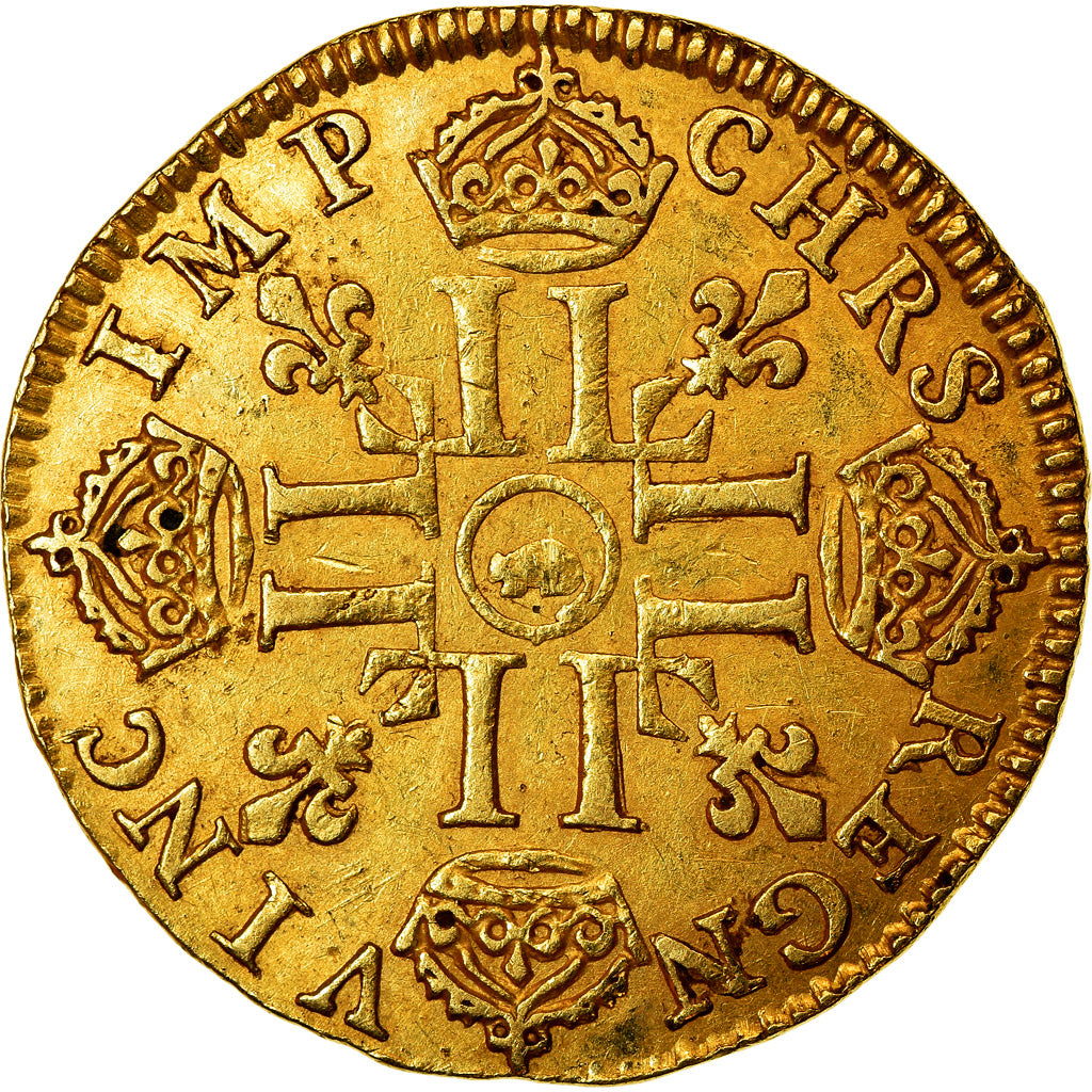 Coin, France, Louis XIV, Louis d'or à la mèche longue, 1653, Arras