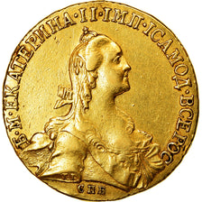 Coin, Russia, Catherine II, 10 Roubles, 1766, EF(40-45), Gold, KM:79a