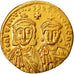 Munten, Constantine V and Leo IV, Solidus, Constantinople, PR+, Goud, Sear:1551