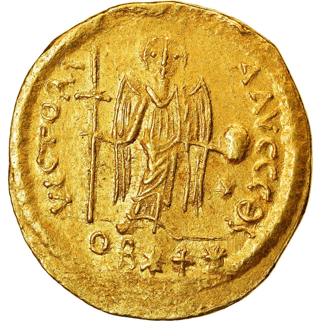 Coin, Justinian I, Solidus, 527-565 AD, Antioch, EF(40-45), Gold