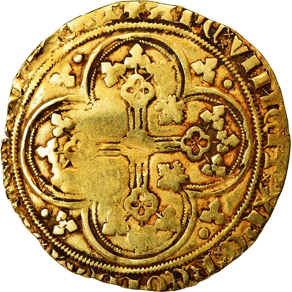 Moneta, Francja, Jean II le Bon, Ecu d'or à la chaise, Ecu d'or, VF(20-25)