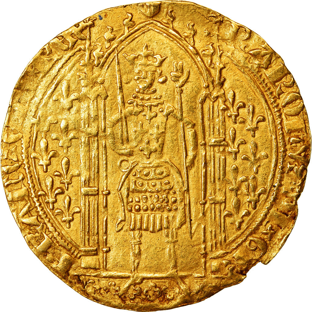 Coin, France, Charles V, Franc à pied, EF(40-45), Gold, Duplessy:360A